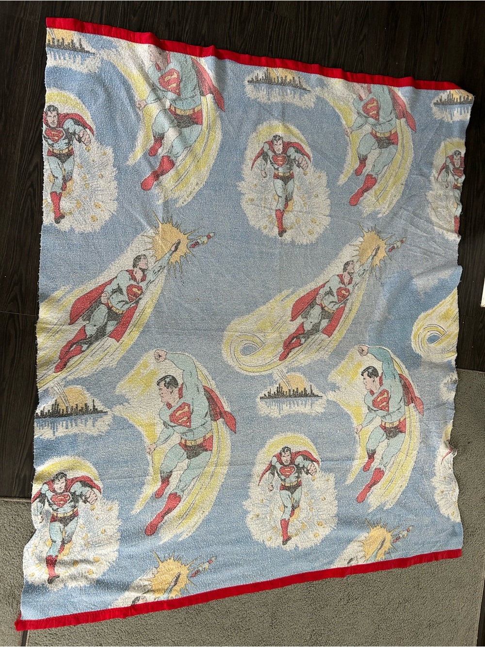 vintage 1978 DC Comics Superman twin flat sheet